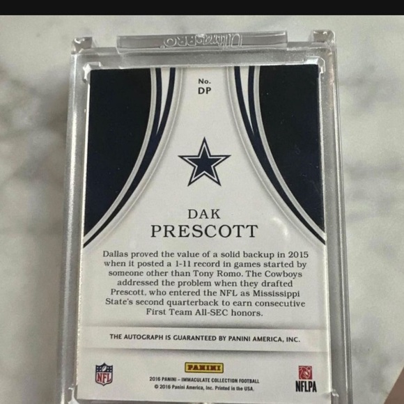 Dallas Cowboys Dak Prescott Signed Immaculate EYE BLACK  #31/99 by Panini - Picture 4 of 6